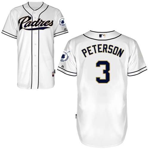 Jace Peterson #3 MLB Jersey-San Diego Padres Men's Authentic Home White Cool Base Baseball Jersey